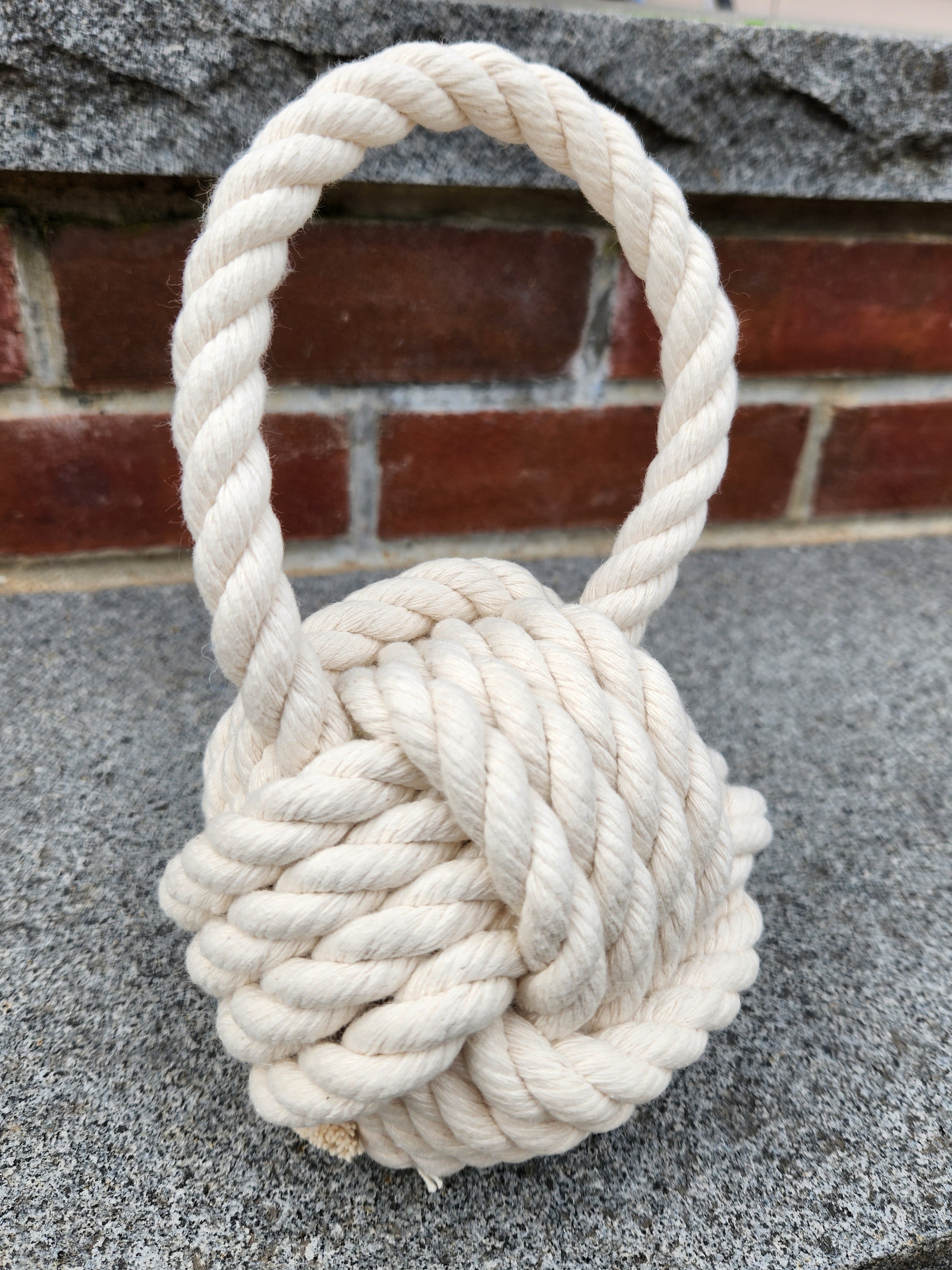 Jumbo Rope Ball // All Natural Cotton Rope Dog Toy - Monkey's Fist Knot ...