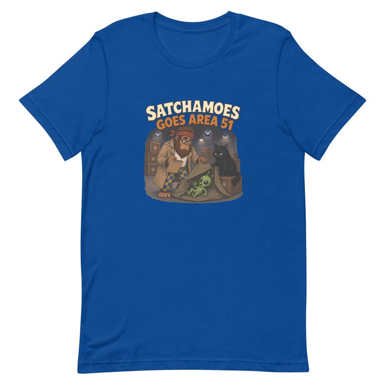 Funny Area 51 Shirt, UFO Alien Tee, Detective Sasquatch Gift, True Crime Shirt, Satchamoes Goes Area 51