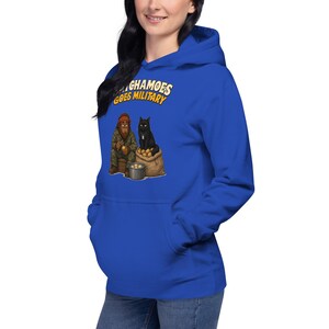 Funny Military Hoodie Men Women, Sasquatch Army Gift Sweatshirt, KP Duty Potato Hoodie Black Cat, Satchamoes Goes Military image 4