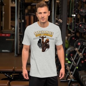 Funny Lineman Shirt Men Women, Sasquatch Utility Worker Gift Tee, Electrician Power Line Shirt Black Cat, Satchamoes Goes Lineman