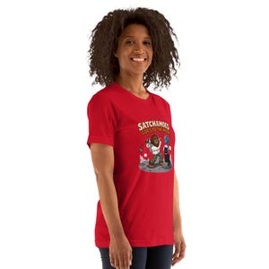 Funny Moon Shirt, Astronaut Golf Tee, Sasquatch Space Gift, Black Cat Helmet, Satchamoes Goes to the Moon
