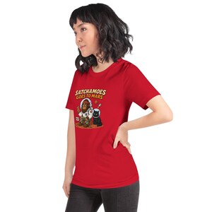 Funny Astronaut Shirt, Sasquatch Space Tee, Funny Sasquatch on Mars, Black Cat Space Helmet, Space Nerd Gift, Satchamoes Goes to Mars