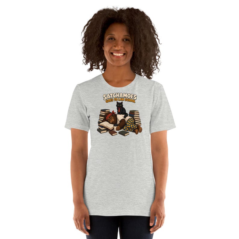 Funny Law School Shirt Men Women, Sasquatch Law Student Gift Tee, Future Lawyer Shirt Black Cat, Satchamoes Goes to Law School image 2