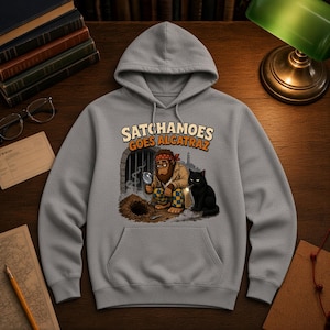 Satchamoes Goes Alcatraz, Funny Alcatraz Hoodie, Prison Break Sweatshirt, Detective Sasquatch Gift, True Crime Hoodie