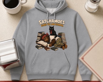 Satchamoes Goes to Law School, Funny Law School Hoodie, Sasquatch Law Student Gift, Sasquatch Future Lawyer Sweatshirt, Black Cat Attorney
