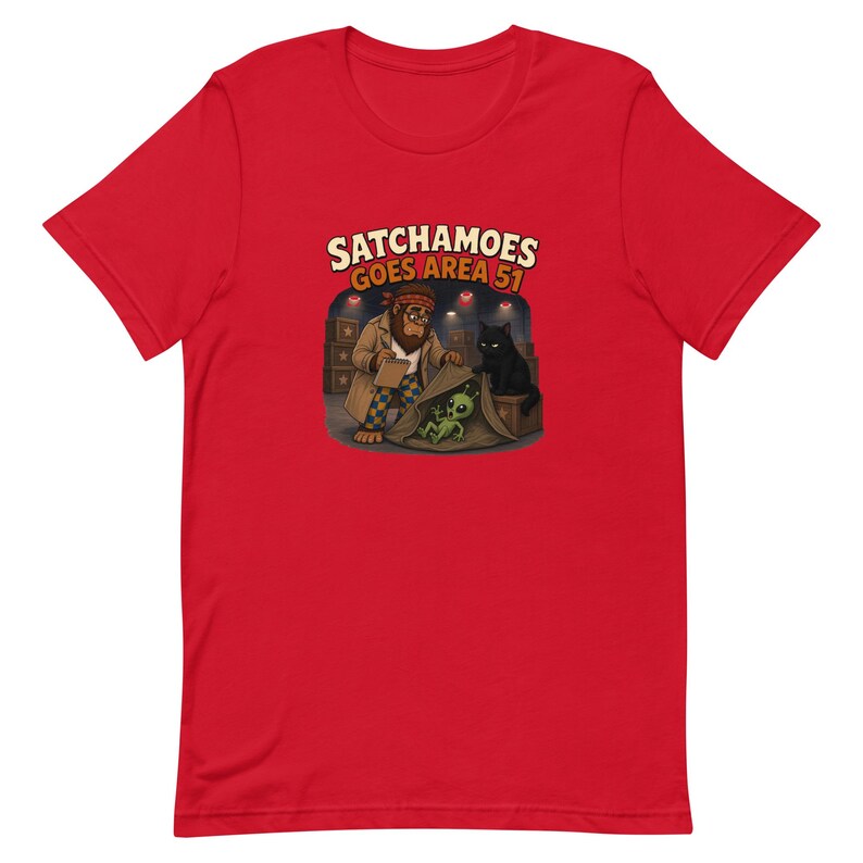 Funny Area 51 Shirt, UFO Alien Tee, Detective Sasquatch Gift, True Crime Shirt, Satchamoes Goes Area 51