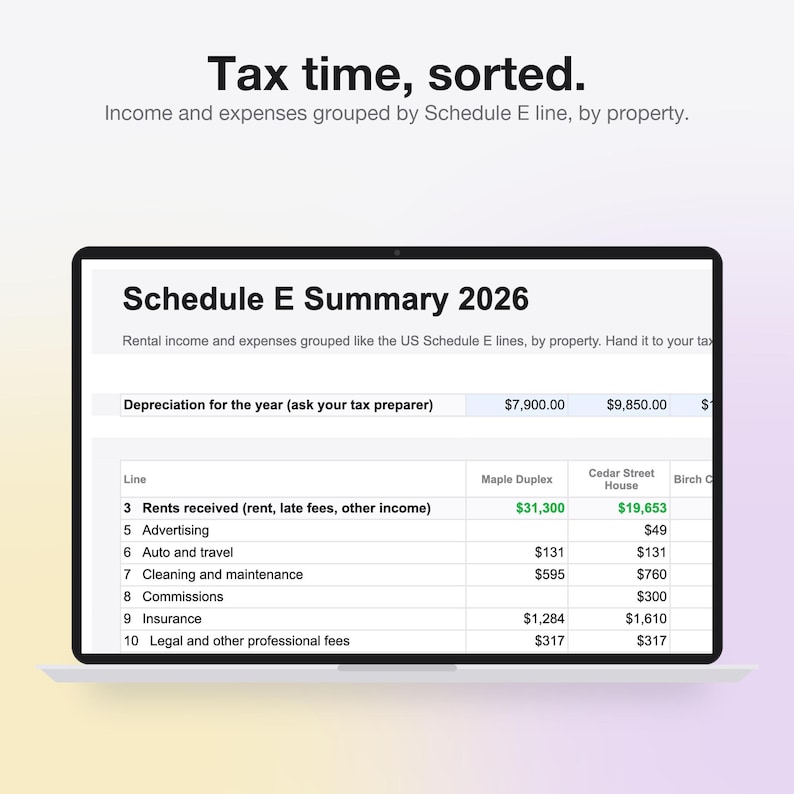 Rental Property Spreadsheet, Landlord Spreadsheet, Rent Tracker ...