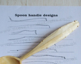 Wooden spoon handles and finials patterns