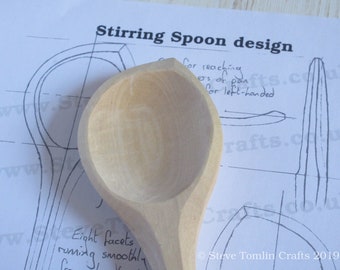 Cooking spoon wood carving template