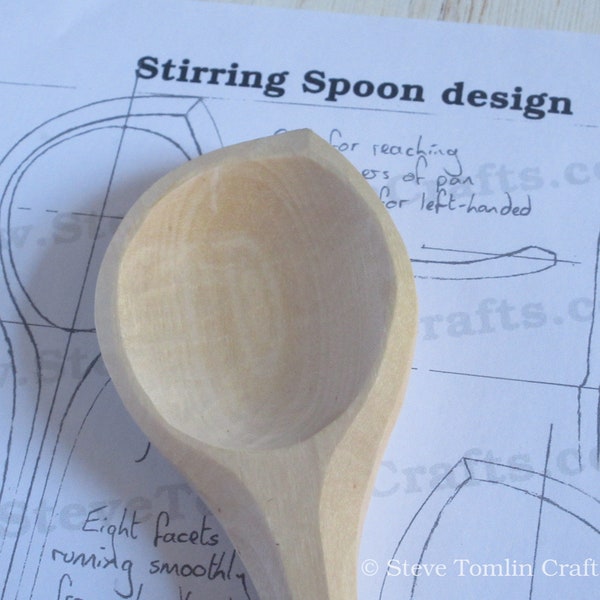 Cooking spoon wood carving template