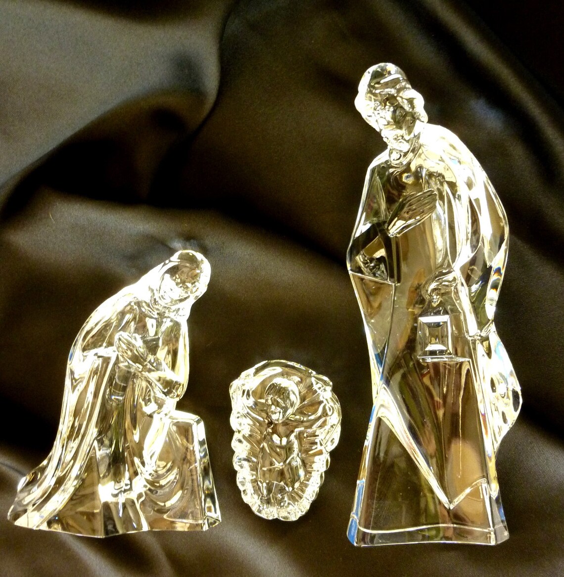 Mikasa Crystal Nativity 3 Piece Set Original Box Etsy