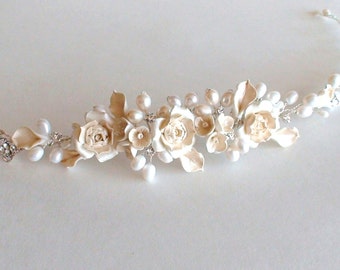 Bridal hair accessories. Wedding Hair Wreaths & Tiaras. Pearl/ Rhinestone Head piece. Wedding Hair Accessories