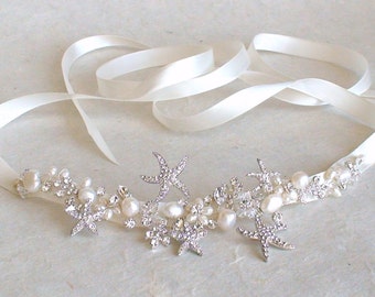 Starfish Headband. Bridal headpiece. Bridal hair accessories. Wedding headband. Wedding accessories.
