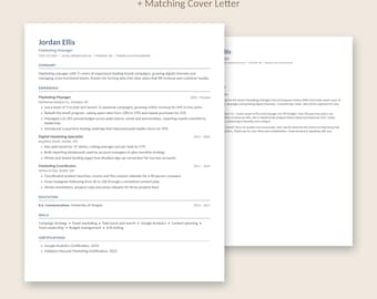 Modern Resume Template with Cover Letter | ATS Friendly | Word and Google Docs