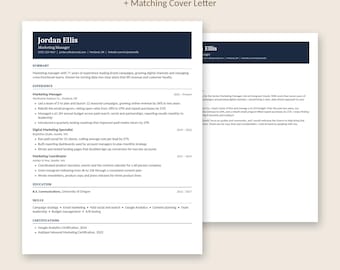 Executive Resume Template with Cover Letter | ATS Friendly | Word and Google Docs
