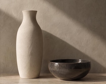 Bone and Charcoal Vessels iPhone Wallpaper | Minimal Aesthetic Lock Screen | Digital Download