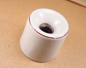 Vintage White Porcelain Inkwell - Mid century ceramic inkwell 5