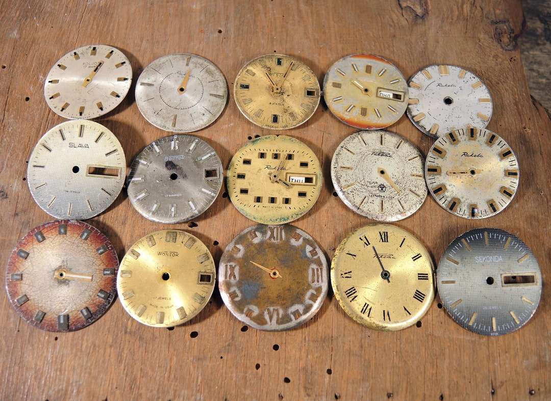 Vintage Watch Faces Different Watch Dials Set of 15 C47 Etsy