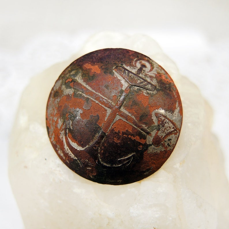 Antique military button b42 Antique brass button Dig finds Ax and anchor