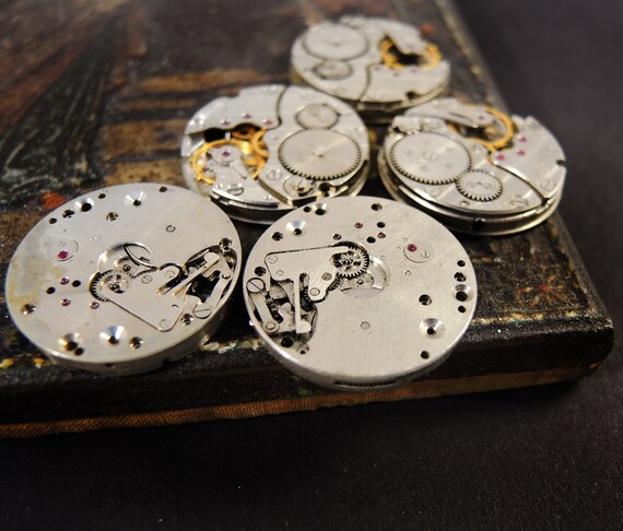 Vintage Watch Movements Round Mechanism From Soviet Wrist Watches C120 Etsy Australia