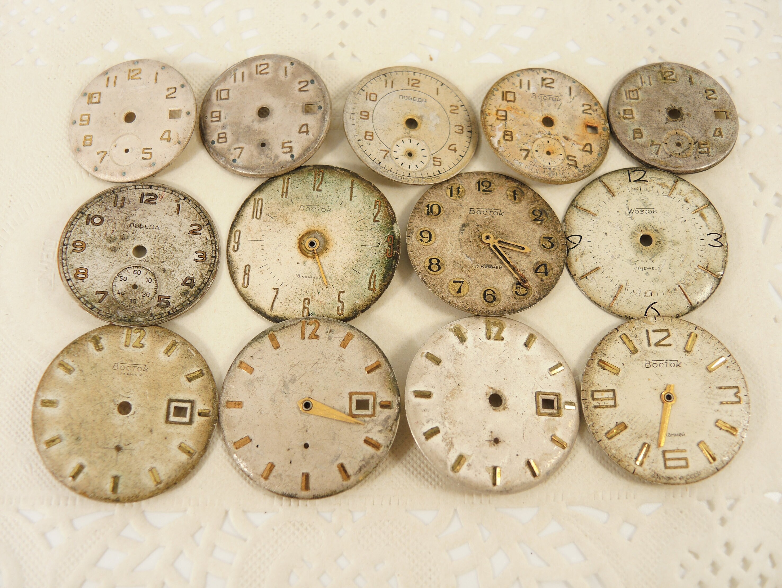 Vintage Watch Faces Men's wrist watches dial set of 13 Etsy