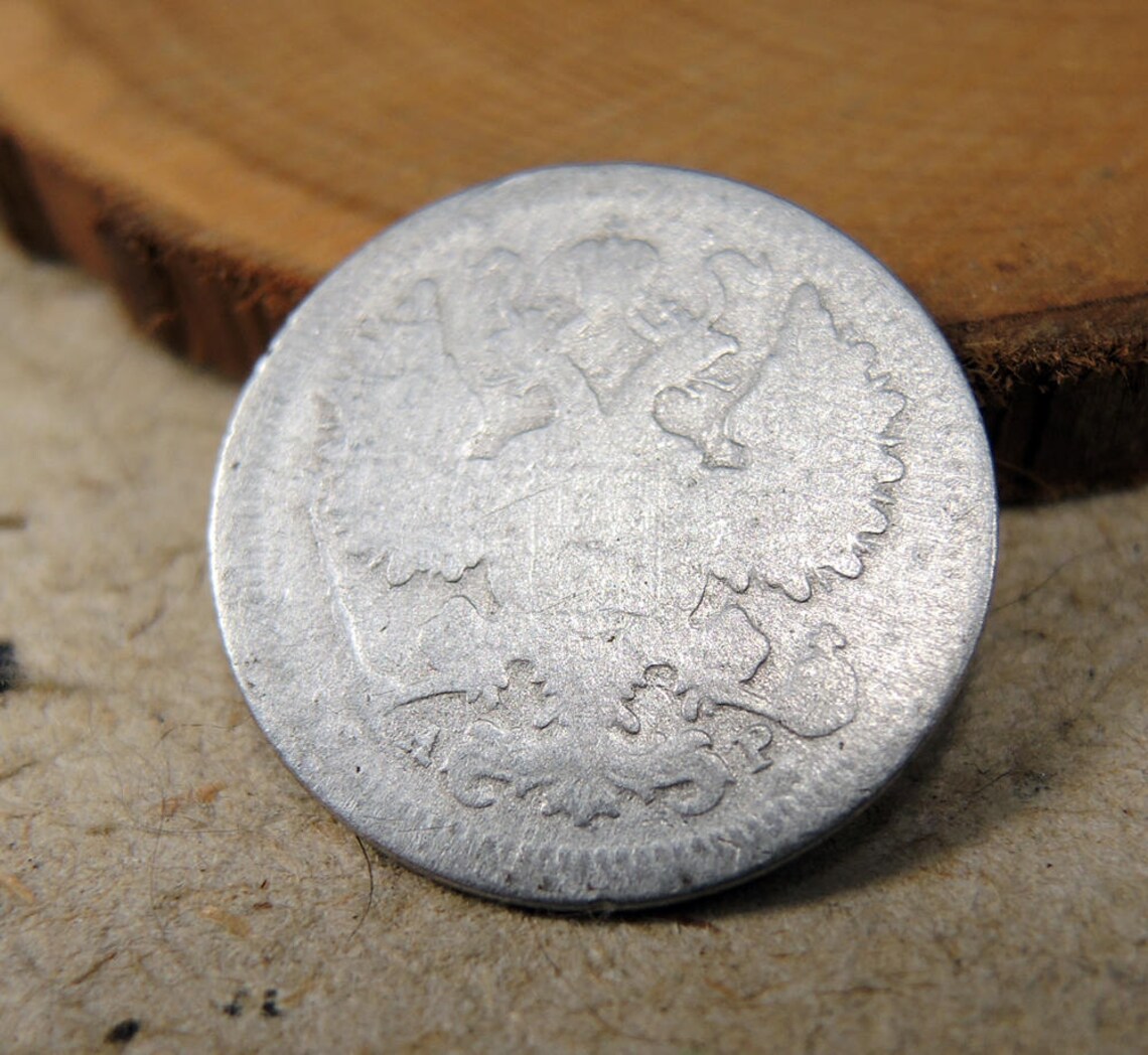 Antique Sterling Silver Coin Double headed eagle Imperial Etsy