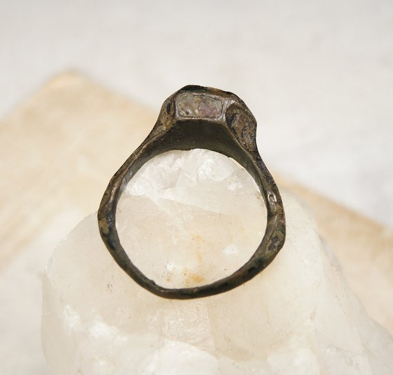 Antique Signet Ring, Ancient Bronze Ring, Primiti… - image 5