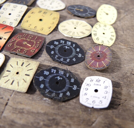 Vintage Small Colored Square and Rectangular Watch Faces Watch