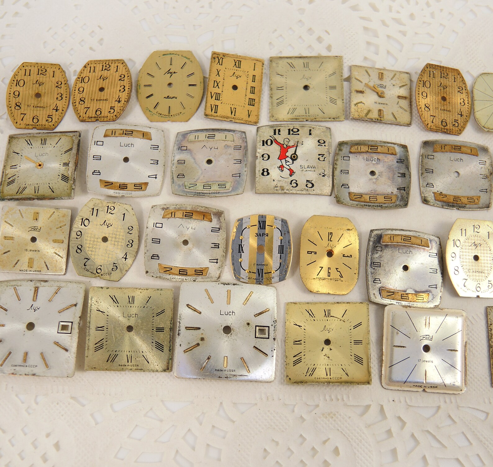 Vintage different watch faces Gold and silver watch dials Etsy