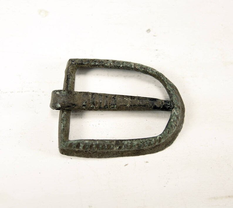 Archaeological Finds a172 Antique Brass Buckle Charm Finding Plate Connector