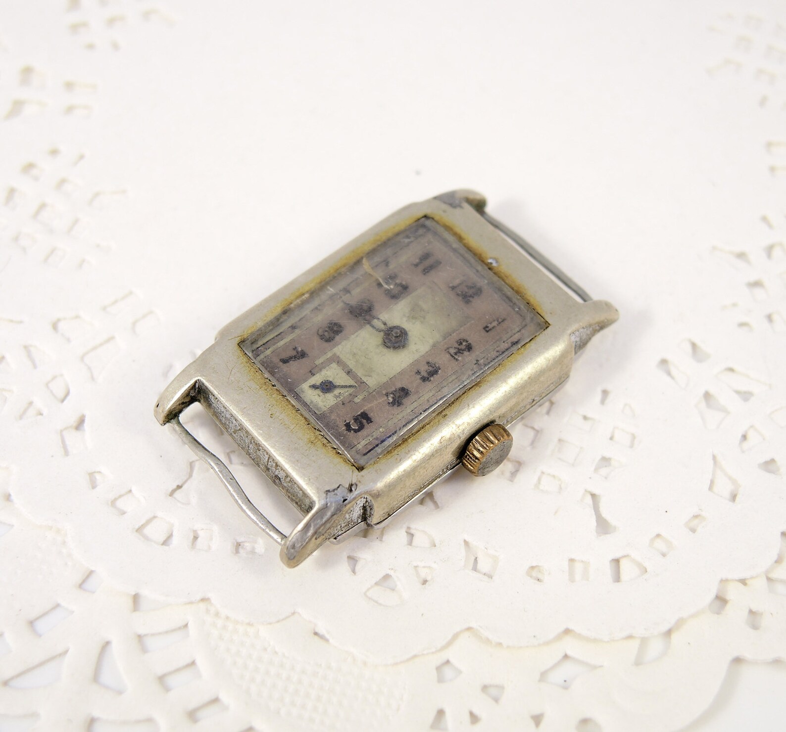 Antique wrist watch with movement dial and case c77 Etsy