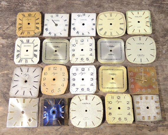 Vintage Big Square Watch Faces From Vintage Soviet Wrist Watches Set of 20 C50 Etsy