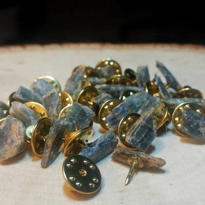 Kyanite Crystal Pins, Crystal Hat Pins, Virginia Kyanite, Earthen Paradise VA, Virginia Minerals, Raw Kyanite, Ethically Sourced Crystals
