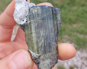 Double Terminated Green Tourmaline Crystal - Oceanview Mine, California