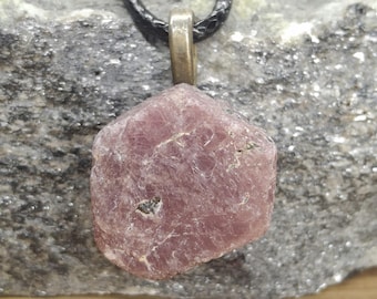 Beautiful Raw Ruby Pendant and Necklace: Tarnish Resistant Brass Bail, July Birthstone Jewelry