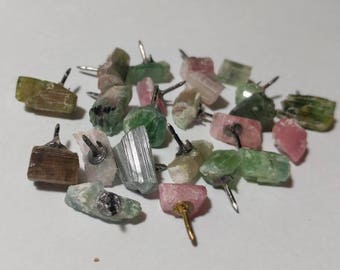 Tourmaline Hat Pins, Crystal Hat Pins, Tourmaline, Elbaite Hat Pins, Multicolor Tourmaline, Rubellite, Indicolite, Watermelon Tourmaline