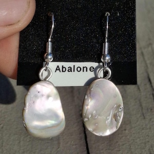 Abalone Shell Earrings, Dangle Earrings, Tumbled Abalone Shell, Abalone Jewelry, Ocean Themed Jewelry, Gifts for Her, Gifts for Women