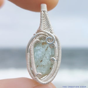 Unique Aquamarine Pendant, Raw Aquamarine Wire Wrap, Aquamarine Jewelry, Australian Minerals, March Birthstone, Gift for Her, Gift for Him
