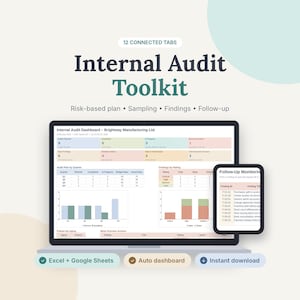 Planilha de Planejamento de Auditoria Interna Baseada em Riscos, Excel/Google Sheets (Download Digital)