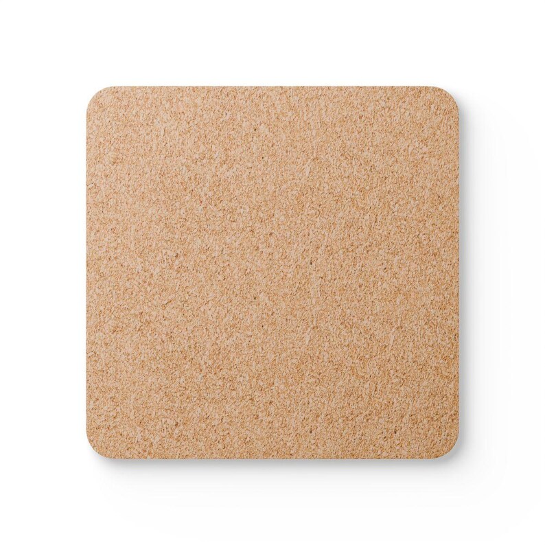 Petoskey Stone Coaster Set of 4, Four Identical Fossil Coral Pattern Coasters, Michigan State Stone Gift, High-Gloss MDF Top with Cork Back image 3
