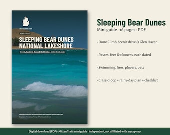 Sleeping Bear Dunes Guide PDF: Dune Climb, Pierce Stocking Scenic Drive, Glen Haven and Port Oneida, Michigan Trip Plan & Checklist
