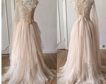 boho fairy wedding dress