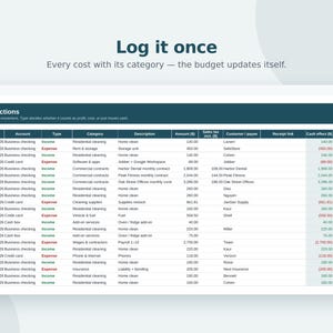 Small Business Budget Tracker Spreadsheet, Monthly Budget vs Actual, Business Expense Tracker, Google Sheets & Excel Template image 3