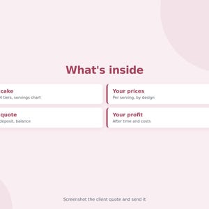 Cake Pricing Calculator Spreadsheet, Custom Cake Quote Template, Tiered Cake Price by Serving, Cake Order Form, Google Sheets & Excel image 2
