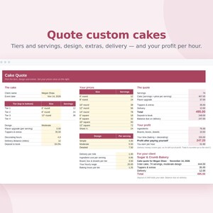 Home Bakery Business Planner Spreadsheet, Bakery Pricing Calculator, Recipe Cost, Cake Order Tracker, Google Sheets & Excel image 5