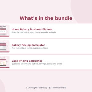 Home Bakery Business Bundle, 3 Spreadsheets, Bakery Pricing Calculator, Recipe Cost, Cake Order Tracker, Google Sheets & Excel image 2