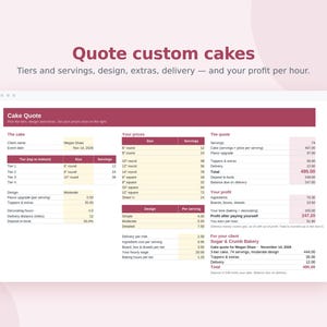 Home Bakery Business Bundle, 3 Spreadsheets, Bakery Pricing Calculator, Recipe Cost, Cake Order Tracker, Google Sheets & Excel image 6