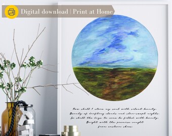 PRINTABLE Silent Beauty 16x20 Landscape circle with poetic text from "The days to come" by Medora C. Addison. digital download art poster
