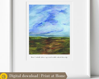 PRINTABLE Silent Beauty Landscape 8x10 or 11x14 with poetry text from "The Days to Come" by Medora C. Addison. Digital download art print
