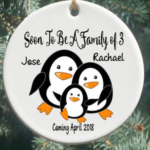 2023 Personalized Christmas Ornaments  Soon to Be a Family of 3 Pregnancy Ornament